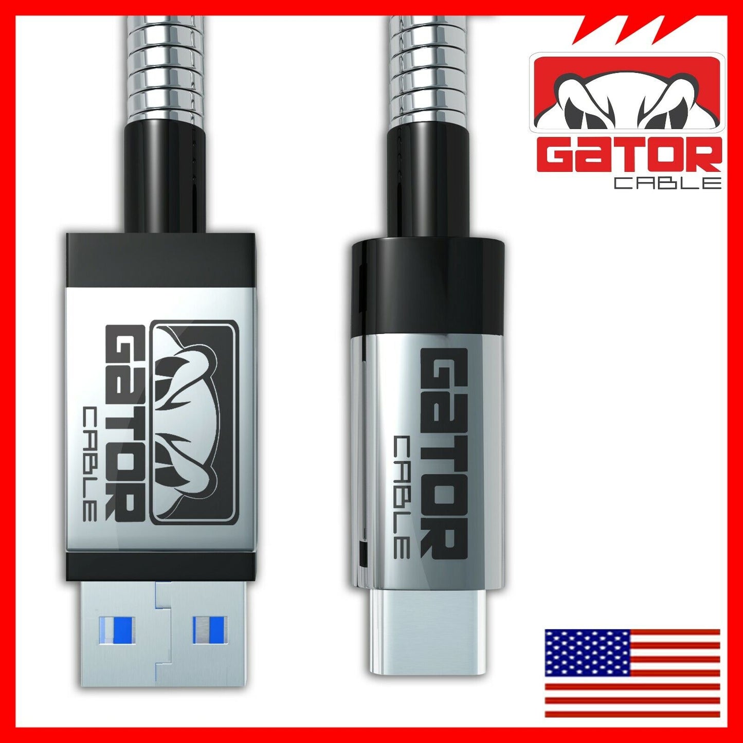 All Full Metal USB-C To USB Phone Charger Cable Fast Charge For Android Phones