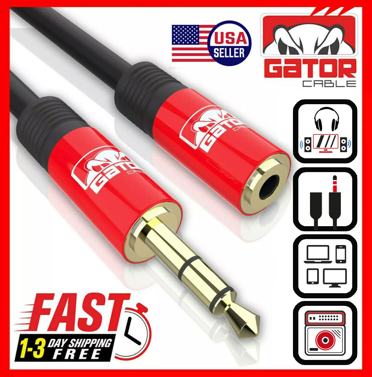AUX 3.5mm Extension Cable Male to Female Adapter Stereo Audio Headphone Cord 6FT