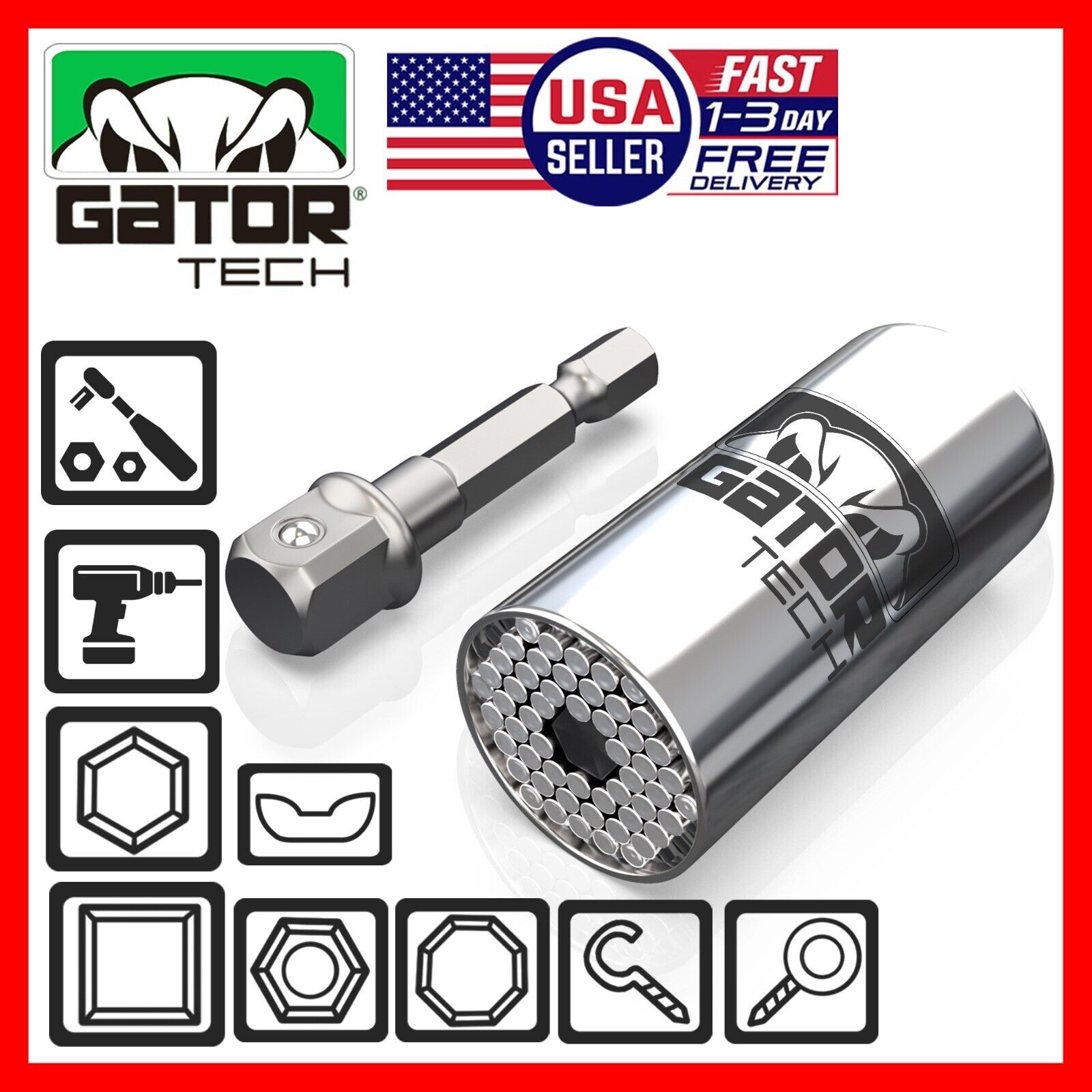 Socket Magic Items Universal Socket Wrench Magical Power Grip Gator Tech Multi Tool Drill ...