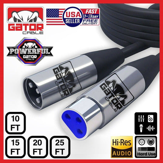 XLR Microphone MIC 3-Pin Male to Female Cable Cord Connector Extension Shielded