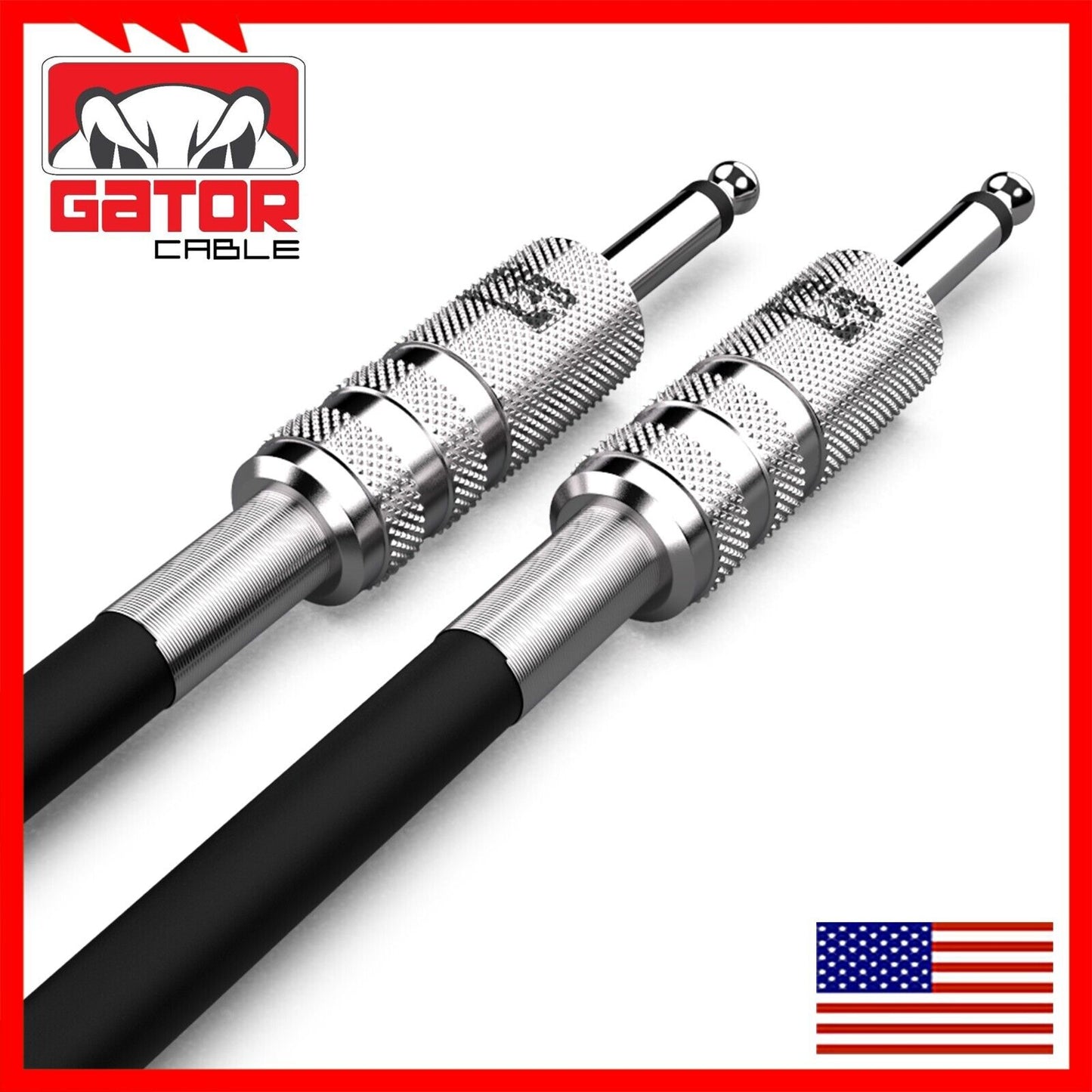 1/4” to 1/4” Male Mono Plug Cable Wire Cord Guitar Bass Instrument DJ Mixer