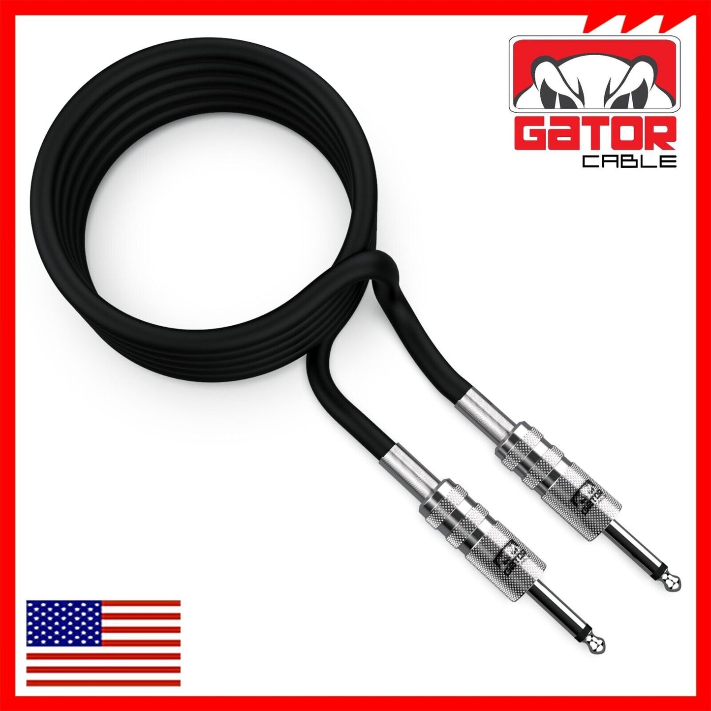 1/4” to 1/4” Male Mono Plug Cable Wire Cord Guitar Bass Instrument DJ Mixer