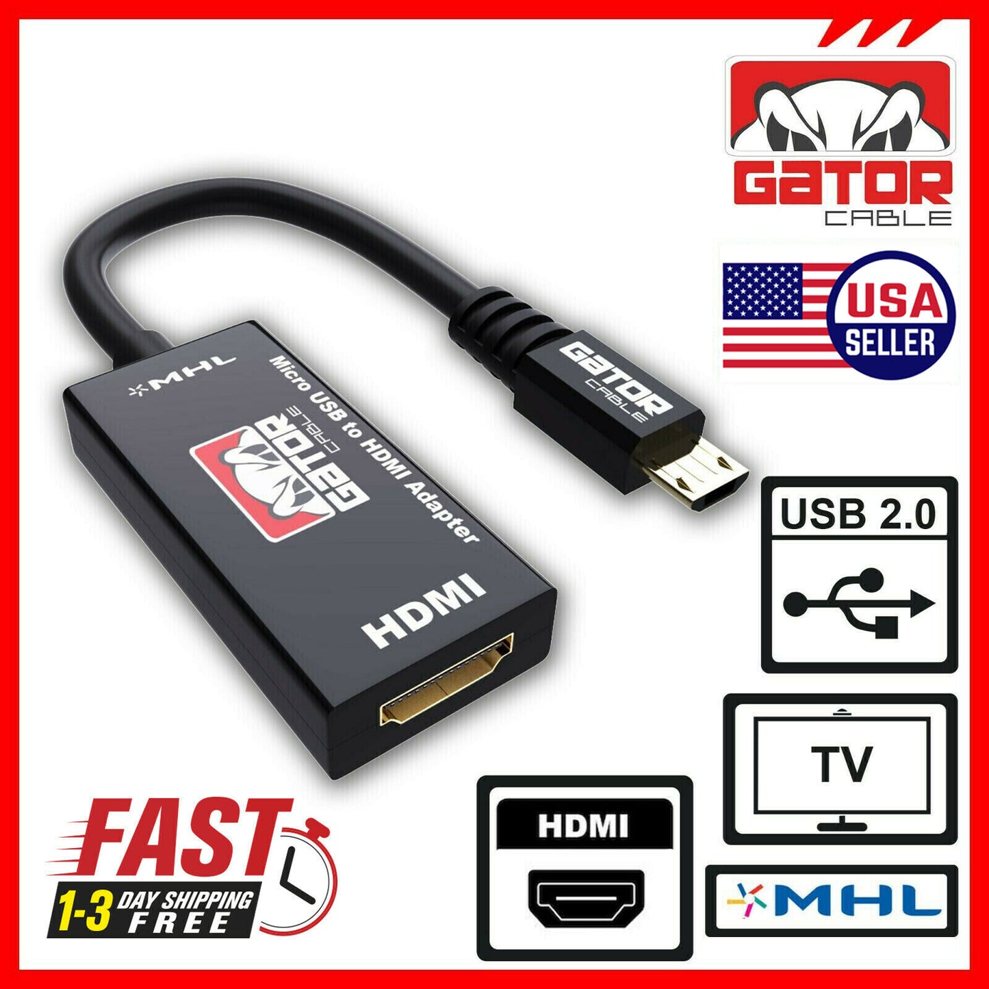 MHL Micro USB to HDMI Adapter Converter Cable for Android Phone Smartphone HDTV