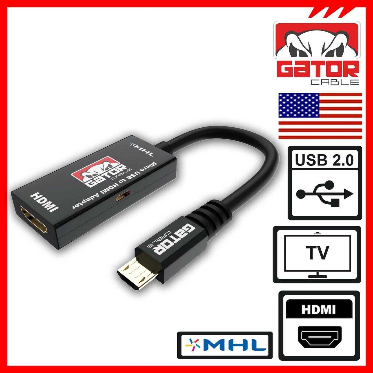 MHL Micro USB to HDMI Adapter Converter Cable for Android Phone Smartphone HDTV