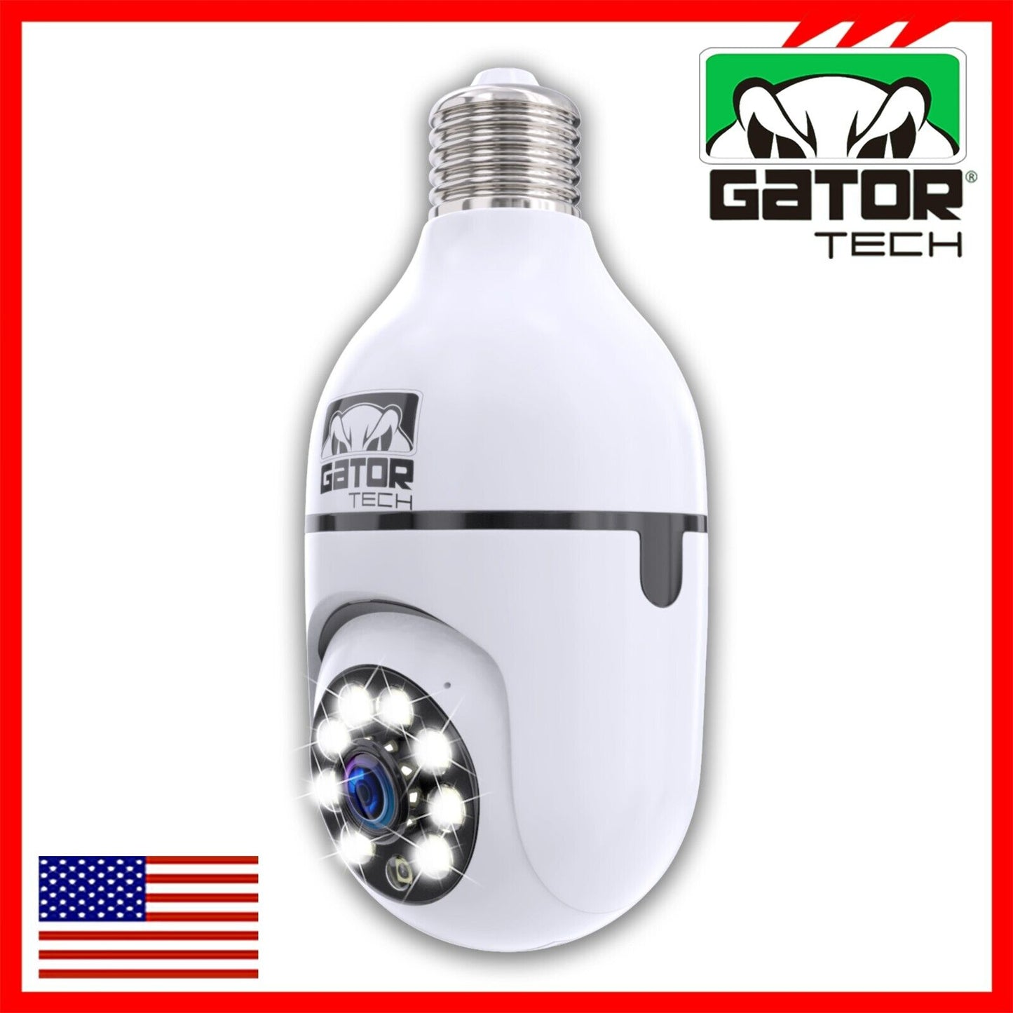 WiFi Wireless Security Camera HD 1080P IR Night Light Bulb Home Waterproof IP66