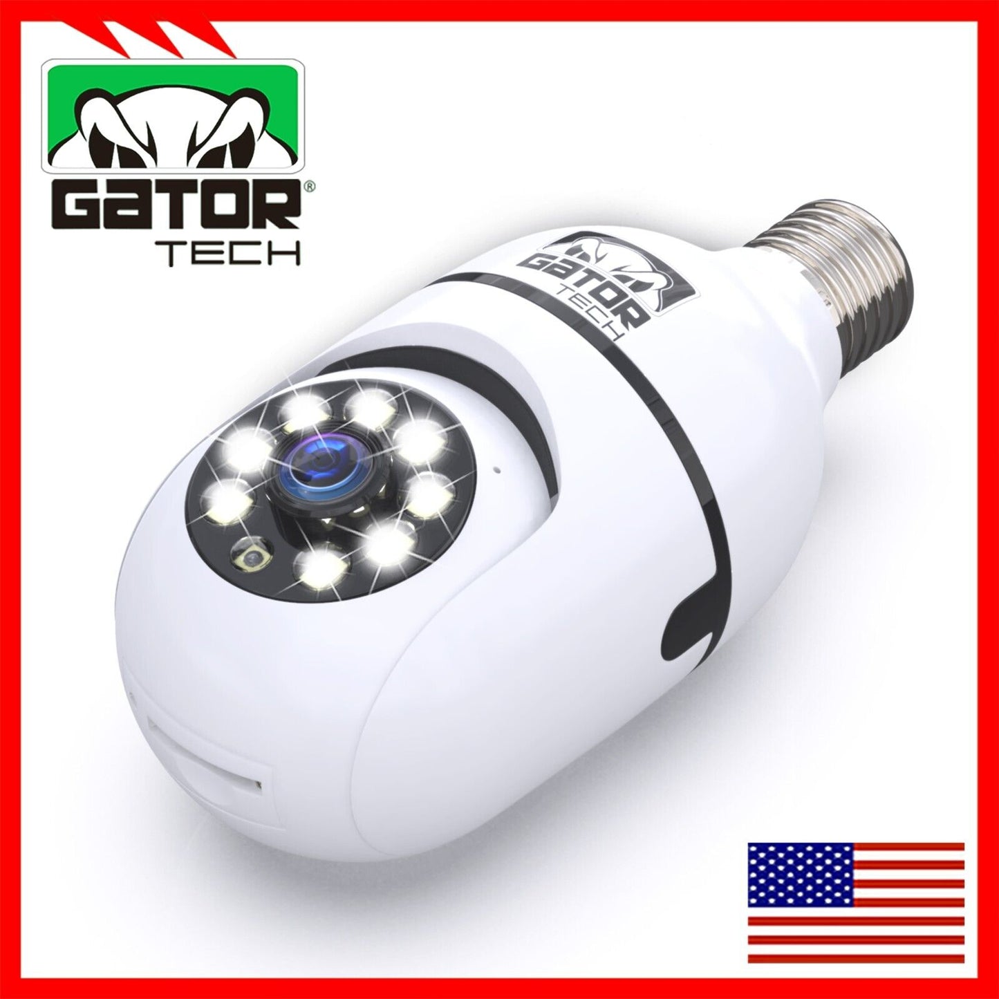 WiFi Wireless Security Camera HD 1080P IR Night Light Bulb Home Waterproof IP66