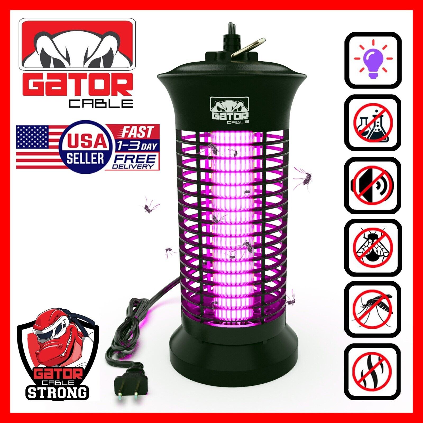 Electric Mosquito Insect Fly Bug Zapper Killer LED Light Trap Pest Con ...