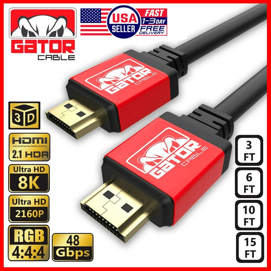 8K HDMI 2.1 UHD Cable HDTV 3D 2160P HDR 120Hz 48Gbps Dolby HDCP 2.2 RGB 4:4:4