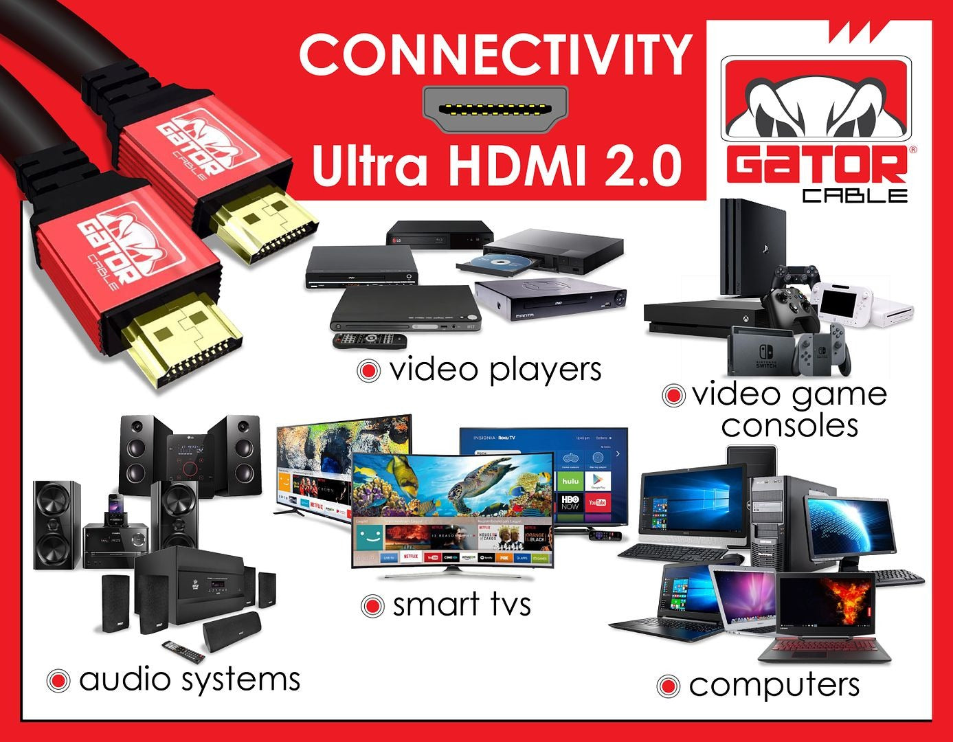 4K HDMI 2.0 Cable UHD Ultra HD High Speed 2160P HDR 60Hz 18Gbps Dolby HDCP HDTV